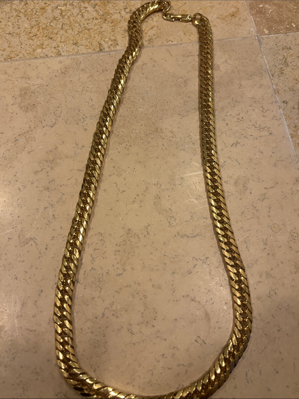 Gold-Tone Vintage Napier Cuban Link Chain Necklace